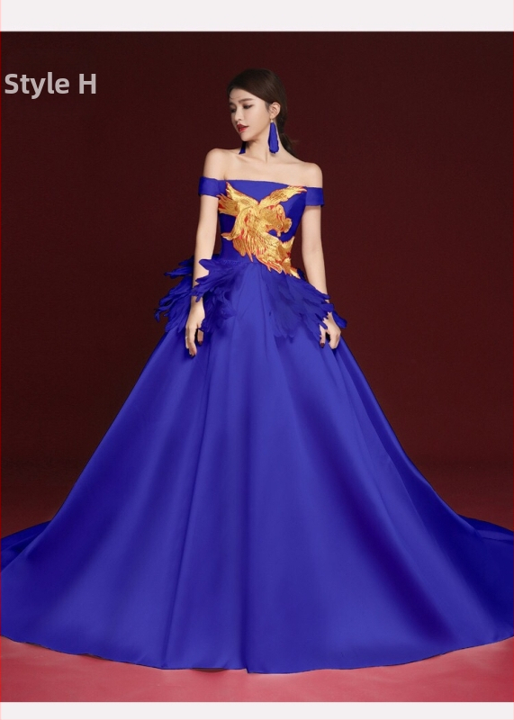 Hiina stiilis õhtukleit, varrukateta, sügav V-kaelus, tikandid, pikk A-liiniga