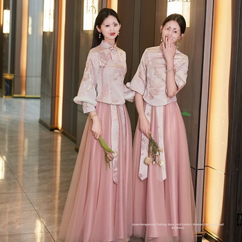 Hiina stiilis pruutneitsidekleit A-liinilise silueti, U-kujuline kaelus, ilma varrukateta, satiin 395