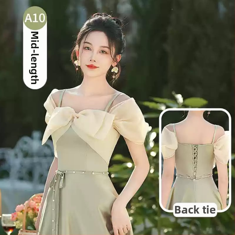 Parankinių suknelė, aukštas liemuo, ilga suknelė, be rankovių, vienas petys, poliesteris >95%