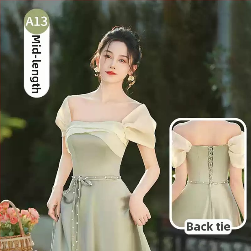 Parankinių suknelė, aukštas liemuo, ilga suknelė, be rankovių, vienas petys, poliesteris >95%