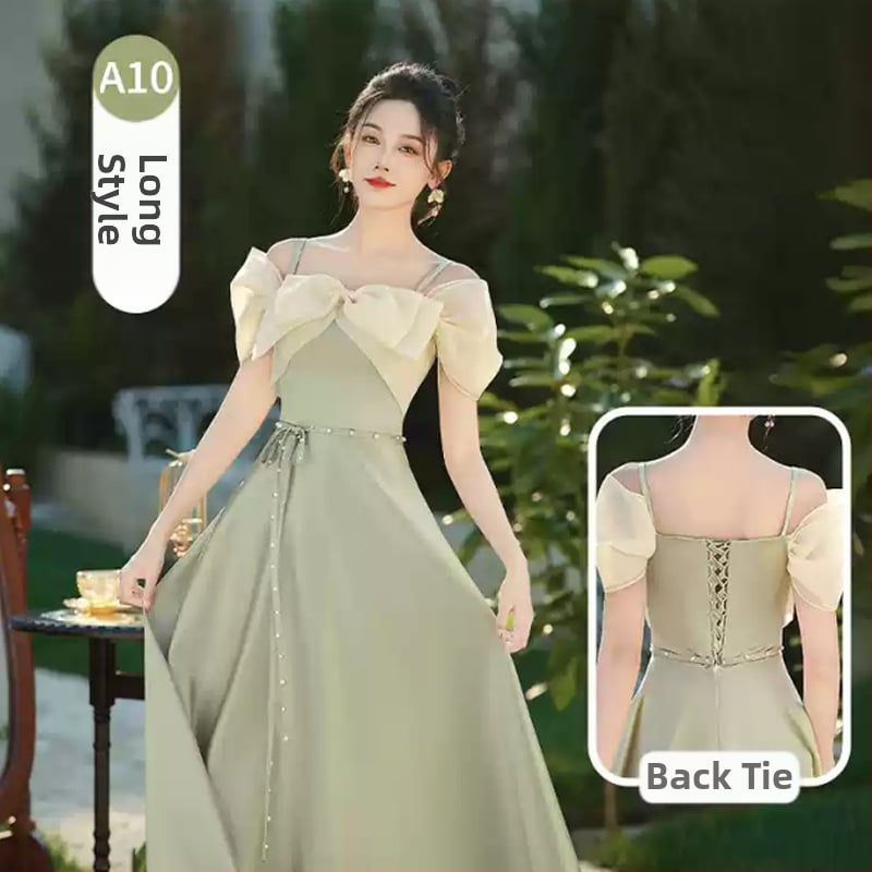 Parankinių suknelė, aukštas liemuo, ilga suknelė, be rankovių, vienas petys, poliesteris >95%