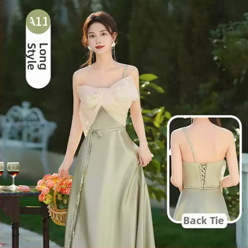 Parankinių suknelė, aukštas liemuo, ilga suknelė, be rankovių, vienas petys, poliesteris >95%