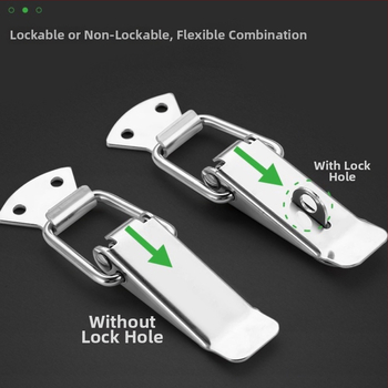 Duckbill sprādze no nerūsējošā tērauda instrumentu kastēm, 150 g, ar izdruku logotipu, pielāgošana pieejama