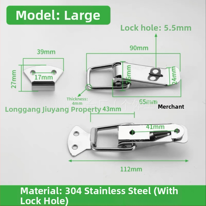Duckbill sprādze no nerūsējošā tērauda instrumentu kastēm, 150 g, ar izdruku logotipu, pielāgošana pieejama