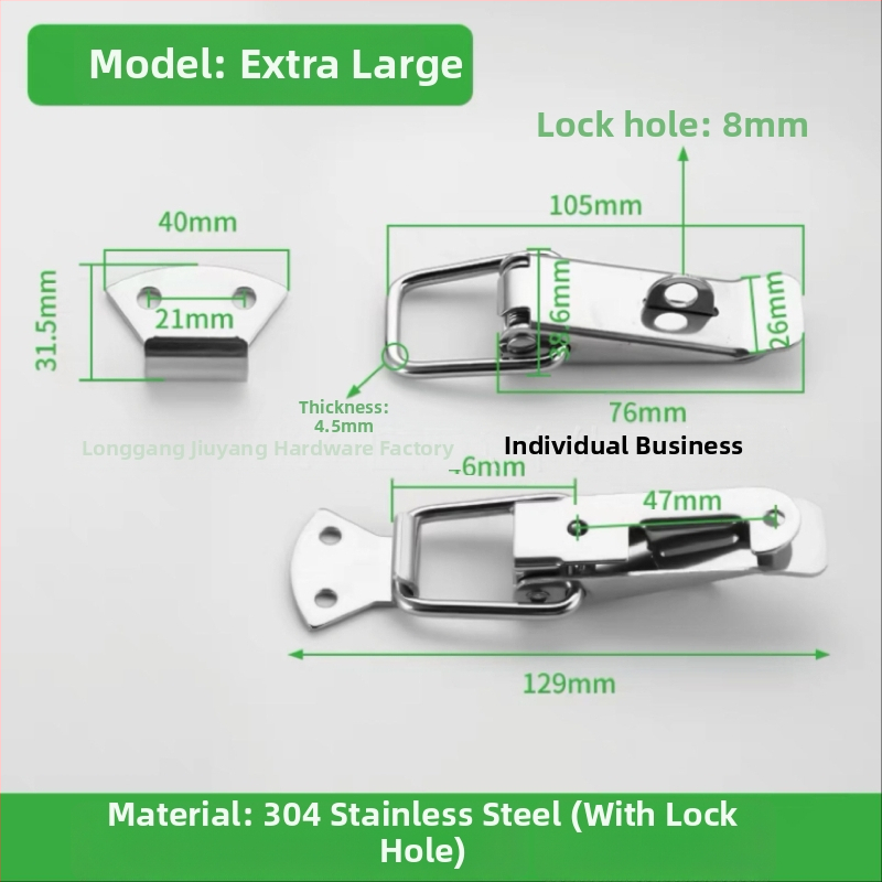 Duckbill sprādze no nerūsējošā tērauda instrumentu kastēm, 150 g, ar izdruku logotipu, pielāgošana pieejama
