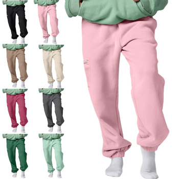 Γυναικεία παντελόνια με ίσια γραμμή, φλις επένδυση, πυκνός πολυεστέρας, ελαστική μέση, ρετρό casual στυλ