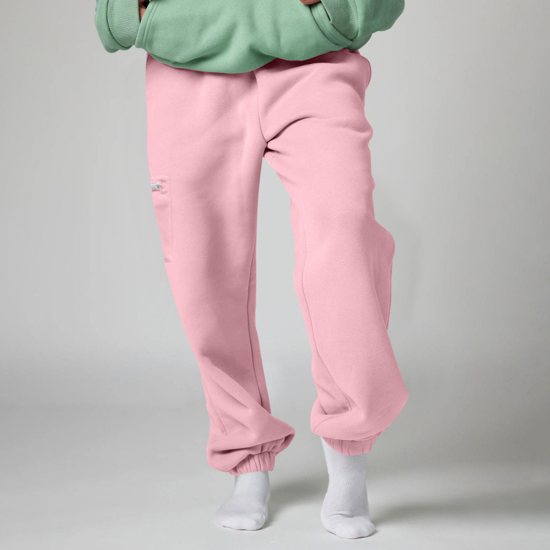 Γυναικεία παντελόνια με ίσια γραμμή, φλις επένδυση, πυκνός πολυεστέρας, ελαστική μέση, ρετρό casual στυλ