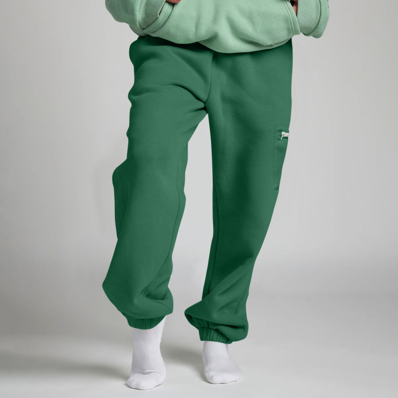 Γυναικεία παντελόνια με ίσια γραμμή, φλις επένδυση, πυκνός πολυεστέρας, ελαστική μέση, ρετρό casual στυλ