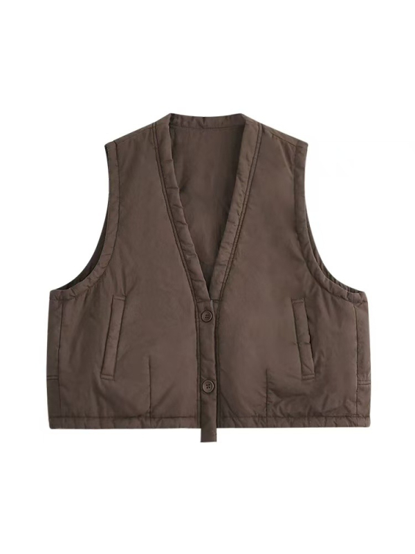 Veste ar V kaklu - šūta, pildījums: imitācija zīda-pamats, galvenais audums: kokvilna (70–80%), brīvs piegriezums