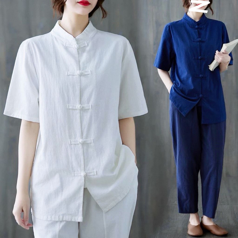 Unisex Tang tērps Tai Či praksei, Zen iedvesmots kokvilnas audums, galvenā auduma sastāvs 90–95% kokvilnas; sekundārā sastāvdaļa 30–50%