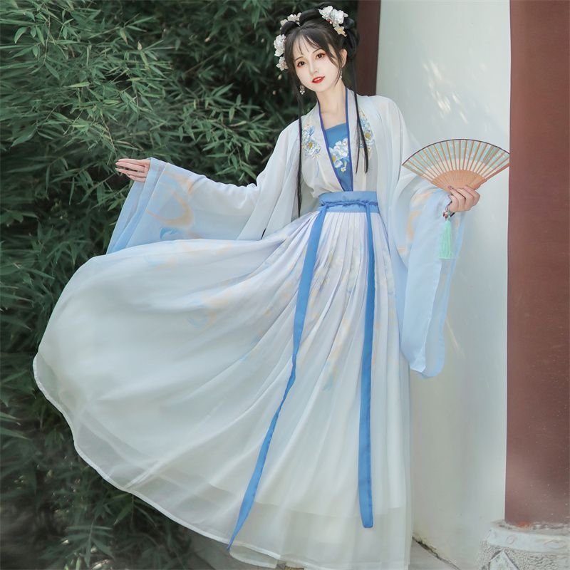 Hanfu sievietes vidukļa pliseēta svārki, Song stila oriģināls, Polyethylene Fiber + Spandex (70–80%), vasara 2023