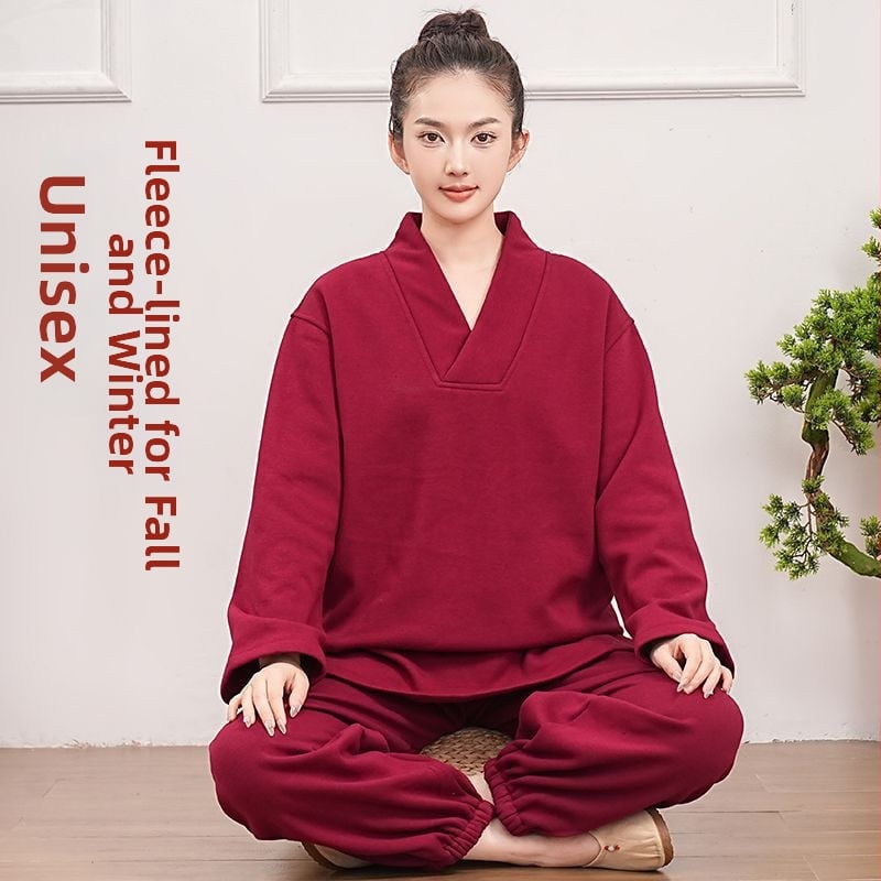 Vīriešu meditācijas komplekts no Chenille auduma ar flīsa oderi, brīvs piegriezums, rudens-ziemas sezona (50–70% Spandex)