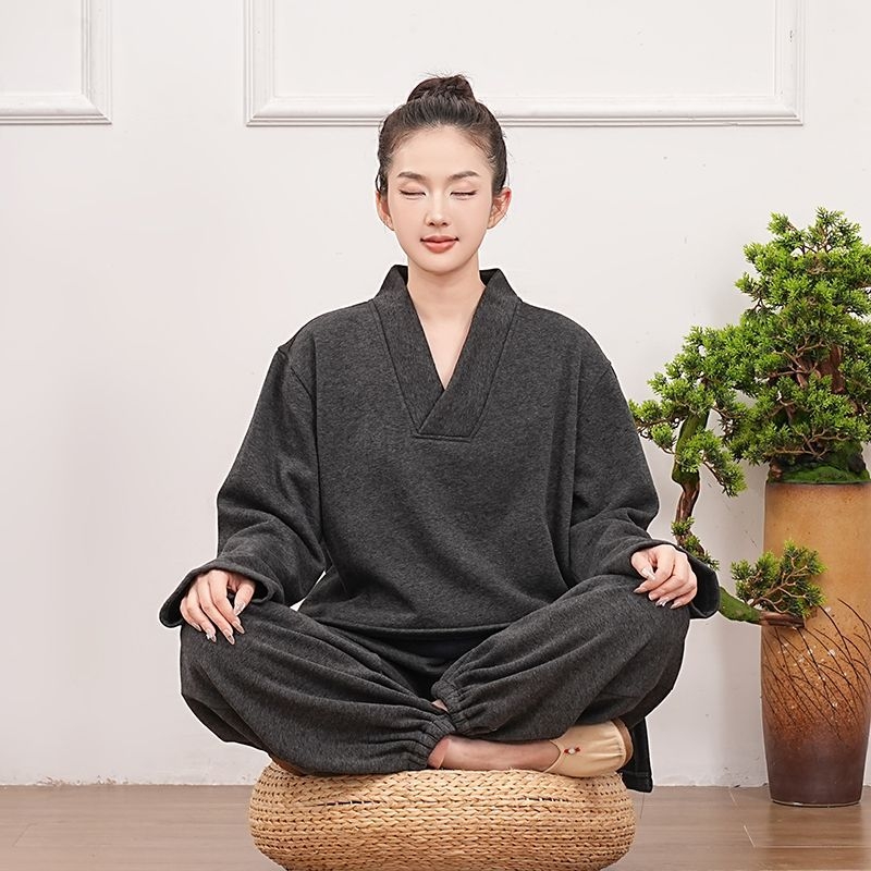 Vīriešu meditācijas komplekts no Chenille auduma ar flīsa oderi, brīvs piegriezums, rudens-ziemas sezona (50–70% Spandex)