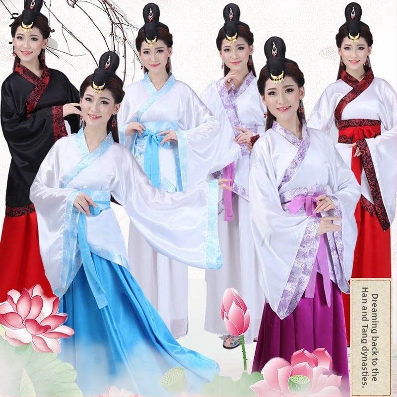 Hanfu stila sieviešu skatuves deju kostīms, Gabardine audums, 90-95% poliester, modelis YWY1002, vasara 2023