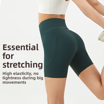 Sieviešu sporta šorti – sēžamvietas pacēlājs, augsta josta, vēdera kontrole (Nailons 80%, īsi šorti, joga)