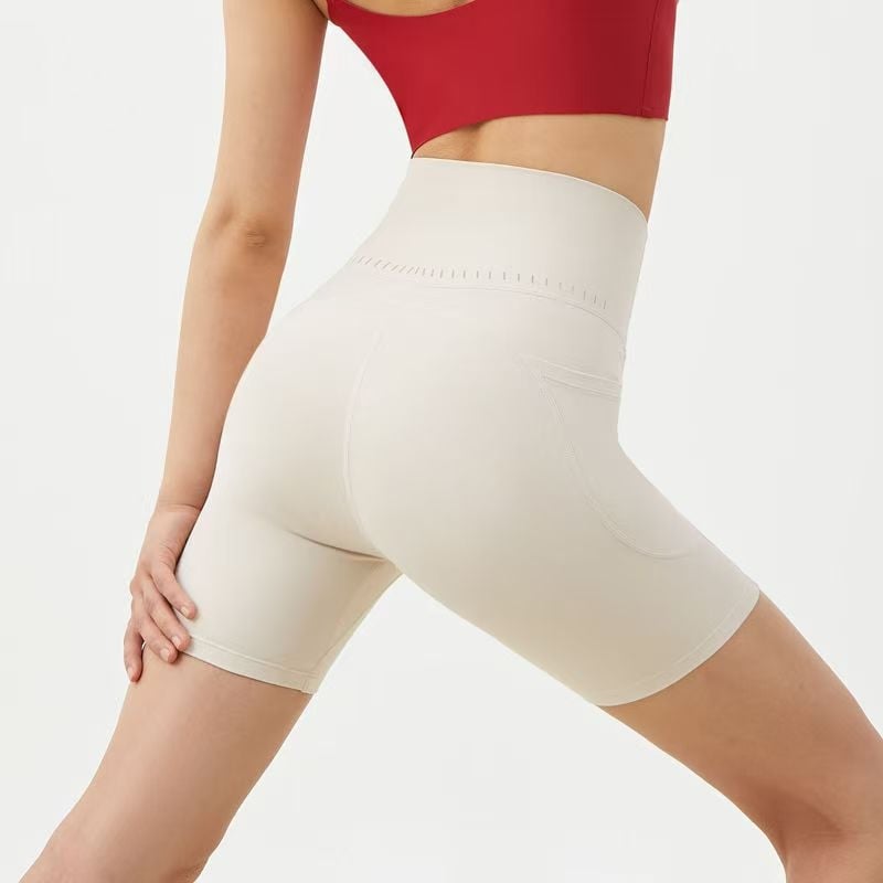 Sieviešu sporta šorti – sēžamvietas pacēlājs, augsta josta, vēdera kontrole (Nailons 80%, īsi šorti, joga)