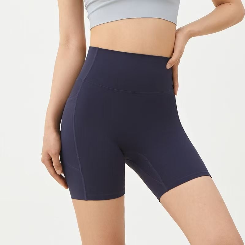 Sieviešu sporta šorti – sēžamvietas pacēlājs, augsta josta, vēdera kontrole (Nailons 80%, īsi šorti, joga)