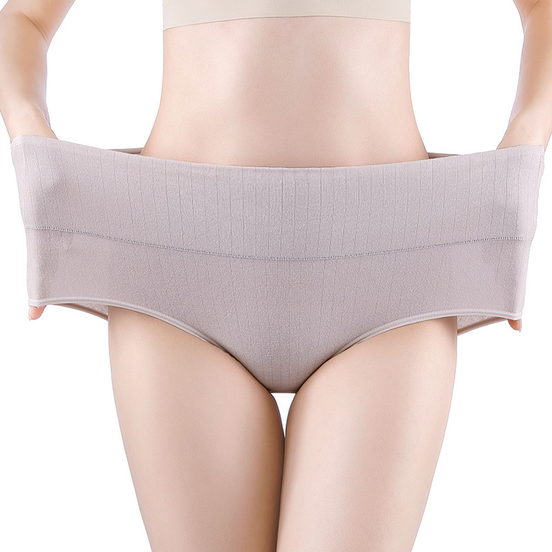 Sievietēm triālnie biksītes ar augstu vidukli no kokvilnas, vēdera atbalsts, antibakteriālas, bezšuvju, galvenais audums 95% kokvilna, starplika 100% kokvilna