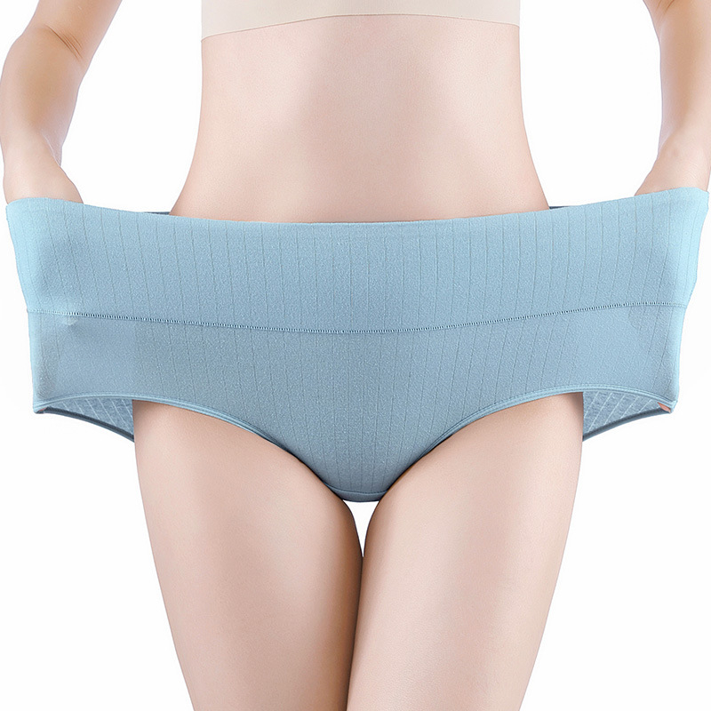 Sievietēm triālnie biksītes ar augstu vidukli no kokvilnas, vēdera atbalsts, antibakteriālas, bezšuvju, galvenais audums 95% kokvilna, starplika 100% kokvilna