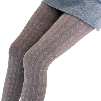 Pamukaste tajice za oblikovanje s vertikalnim zavojnim lancem uzorkom, lagana kompresija, debele i tople za jesen-zimu