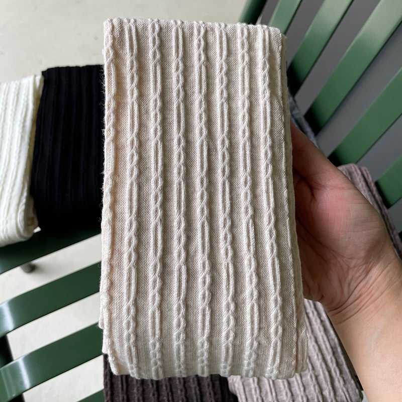 Pamukaste tajice za oblikovanje s vertikalnim zavojnim lancem uzorkom, lagana kompresija, debele i tople za jesen-zimu