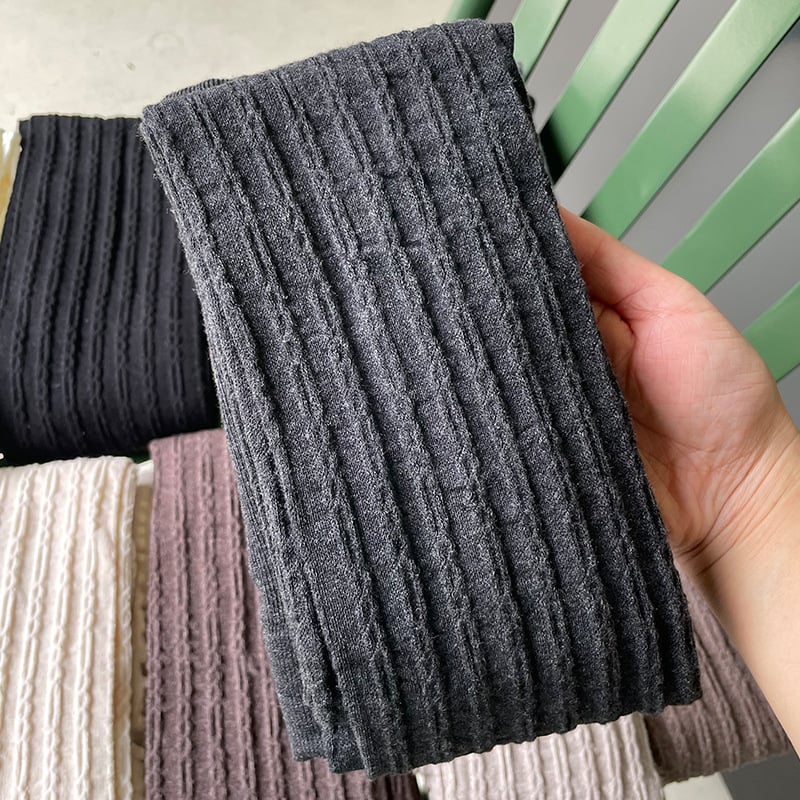 Pamukaste tajice za oblikovanje s vertikalnim zavojnim lancem uzorkom, lagana kompresija, debele i tople za jesen-zimu