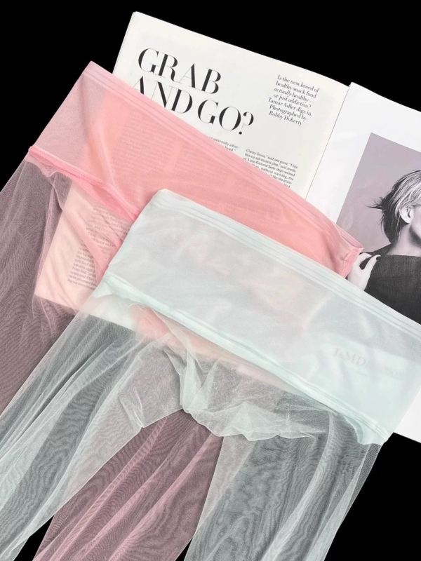 Damske mrežaste hulahopke ultra-tanke bezšivne prozirne, viscose core-spun 30–50% za oblikovanje