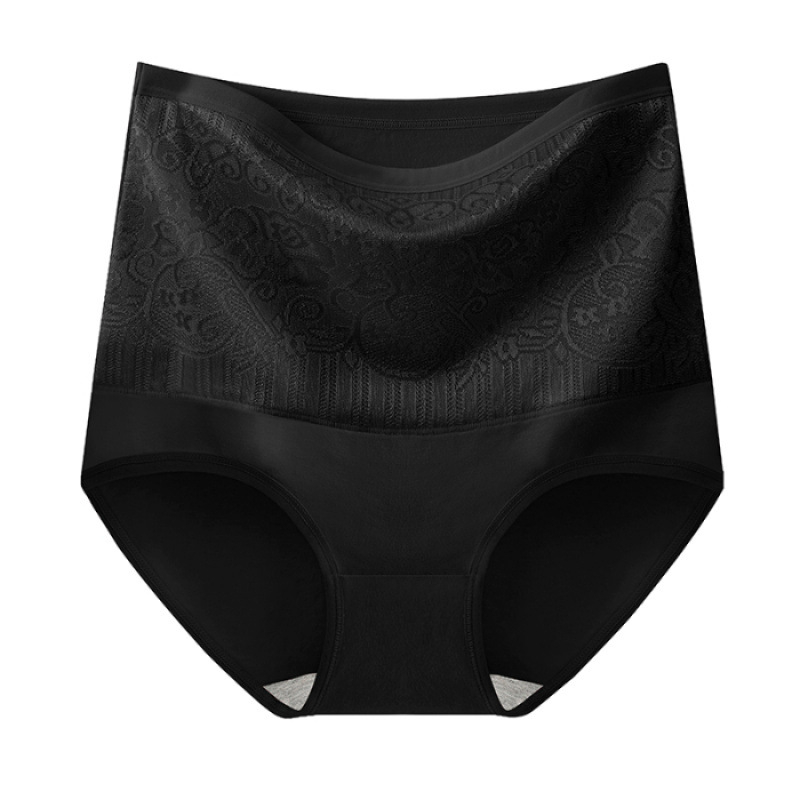 Sieviešu augsta josta kokvilnas apakšveļa, elpojoša, vēdera kontrole