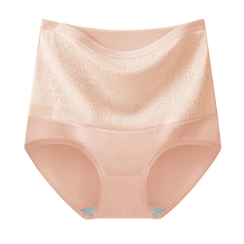 Sieviešu augsta josta kokvilnas apakšveļa, elpojoša, vēdera kontrole