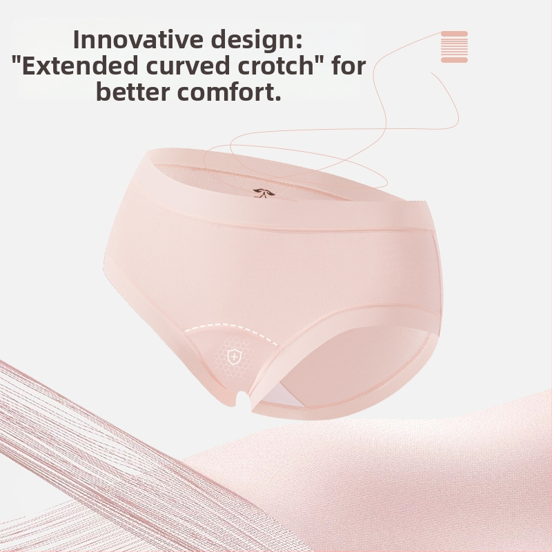 Sievietēm bezšuvju kokvilnas biksītes, vidukļa vidējais, elpojošas, antibakteriālas, 100% kokvilnas oderējums