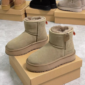 Moteriški žieminiai auliniai batai -40°C, viršus su įterptu kailiu, šoninis užtrauktukas, žemas kulkšnies aukštis, pūkuota įdaila