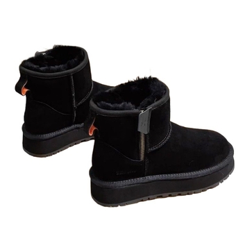 Moteriški žieminiai auliniai batai -40°C, viršus su įterptu kailiu, šoninis užtrauktukas, žemas kulkšnies aukštis, pūkuota įdaila