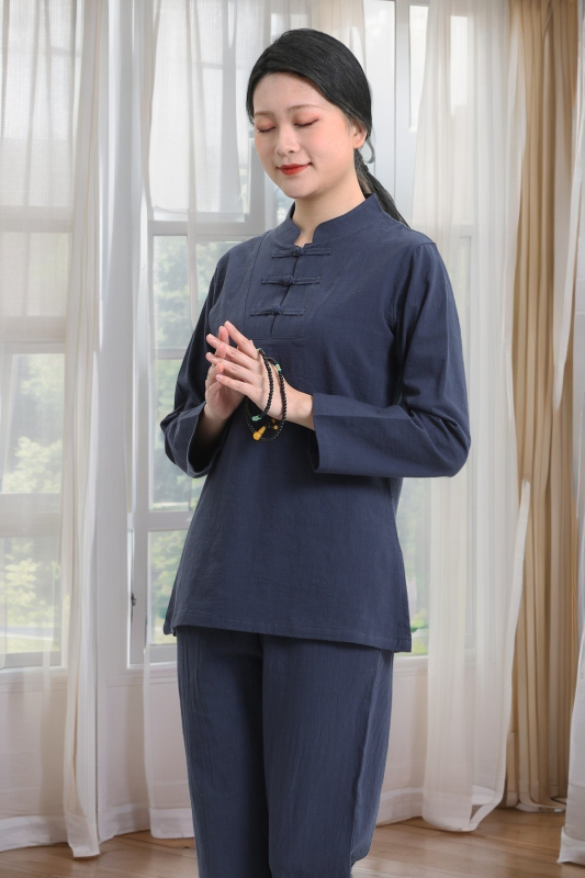 Sieviešu Zen jogas komplekts no Slub kokvilnas — 95% kokvilnas vai vairāk, bez gludināšanas, pavasaris 2024