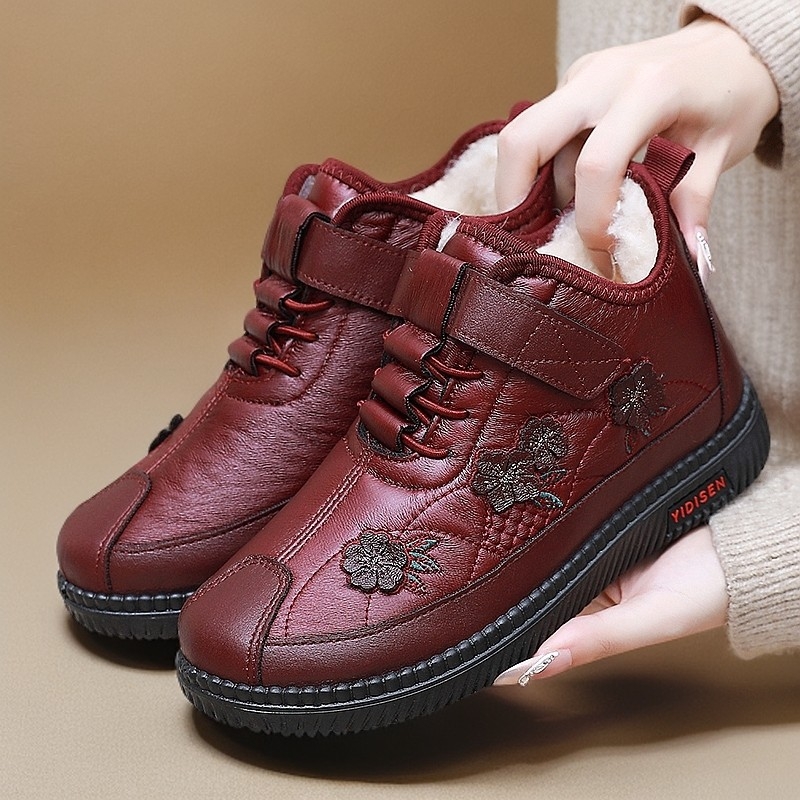 Moterys žieminiai sniego batai, su fliso pamušalu šilumai, atsparūs vandeniui, neslidus padas, Velcro užsegimas.