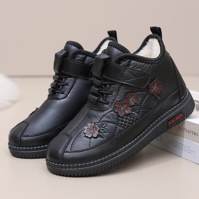 Moterys žieminiai sniego batai, su fliso pamušalu šilumai, atsparūs vandeniui, neslidus padas, Velcro užsegimas.