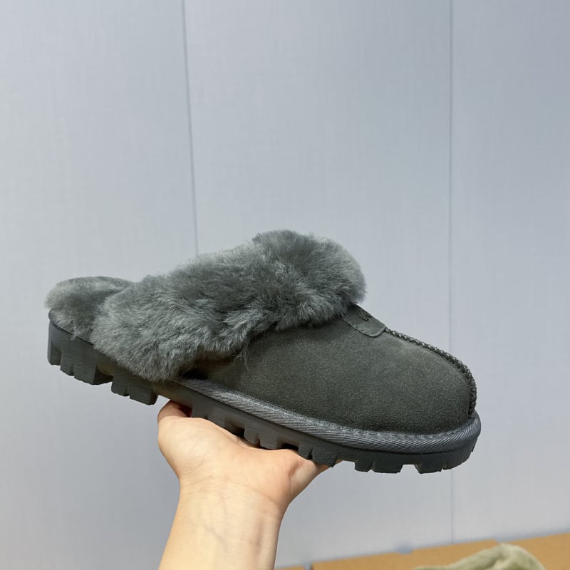 Домашни чехли с вълнена подплата, закрити пръсти, набук горна част, EVA подметка, звезден мотив