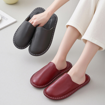 Sandale Baotou din piele de vită, partea superioară din piele de vită de primă calitate, talpă din tendon de vițel, antiderapante, respirabile, pentru uz interior