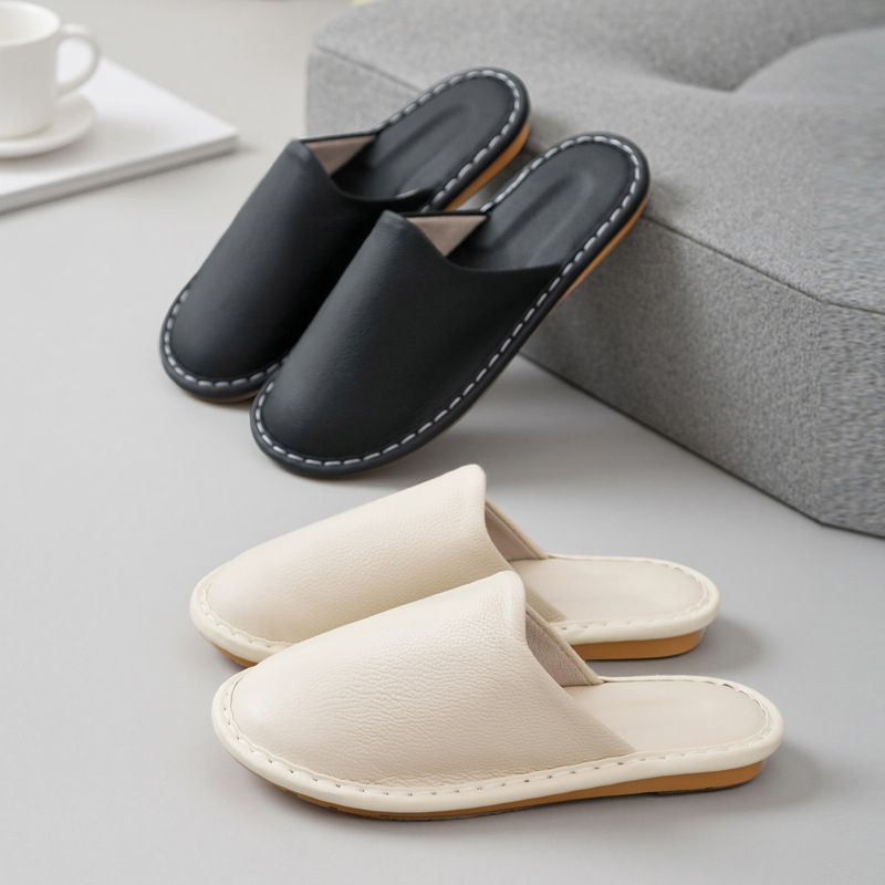 Sandale Baotou din piele de vită, partea superioară din piele de vită de primă calitate, talpă din tendon de vițel, antiderapante, respirabile, pentru uz interior