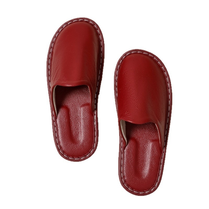 Sandale Baotou din piele de vită, partea superioară din piele de vită de primă calitate, talpă din tendon de vițel, antiderapante, respirabile, pentru uz interior