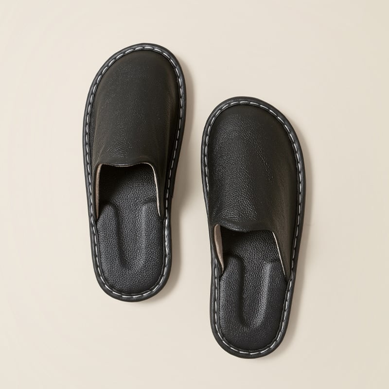 Sandale Baotou din piele de vită, partea superioară din piele de vită de primă calitate, talpă din tendon de vițel, antiderapante, respirabile, pentru uz interior