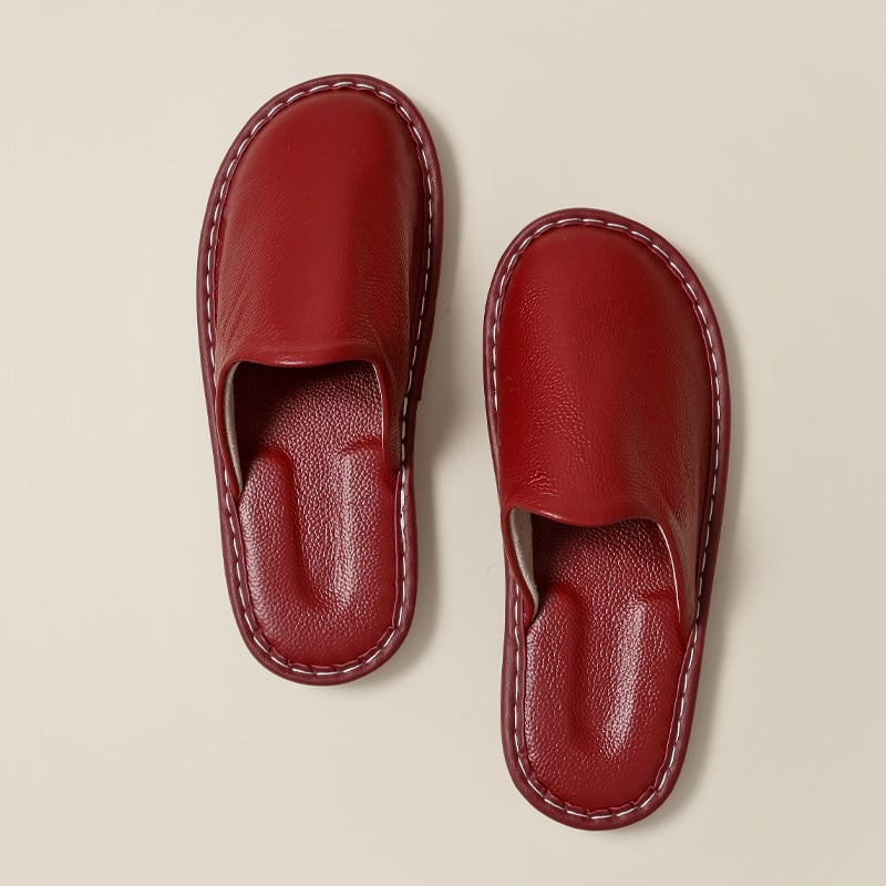 Sandale Baotou din piele de vită, partea superioară din piele de vită de primă calitate, talpă din tendon de vițel, antiderapante, respirabile, pentru uz interior