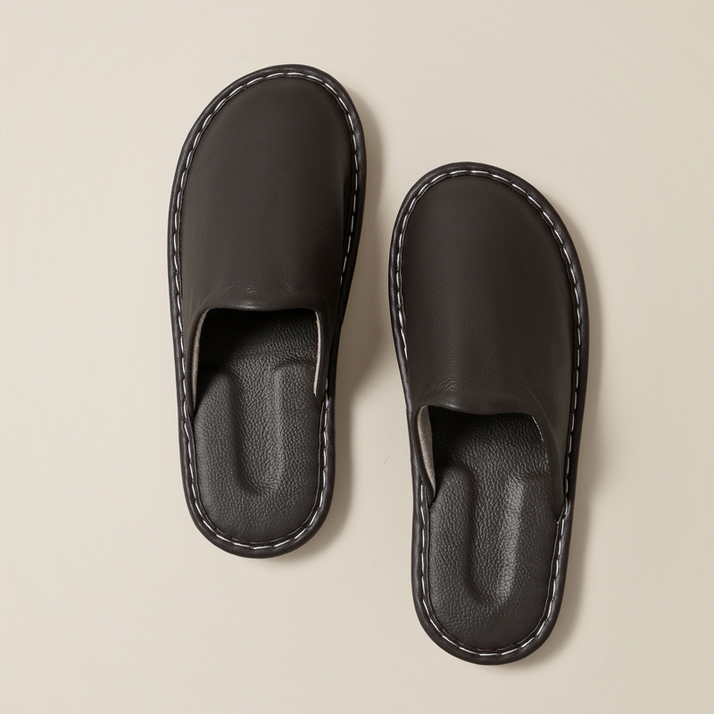 Sandale Baotou din piele de vită, partea superioară din piele de vită de primă calitate, talpă din tendon de vițel, antiderapante, respirabile, pentru uz interior