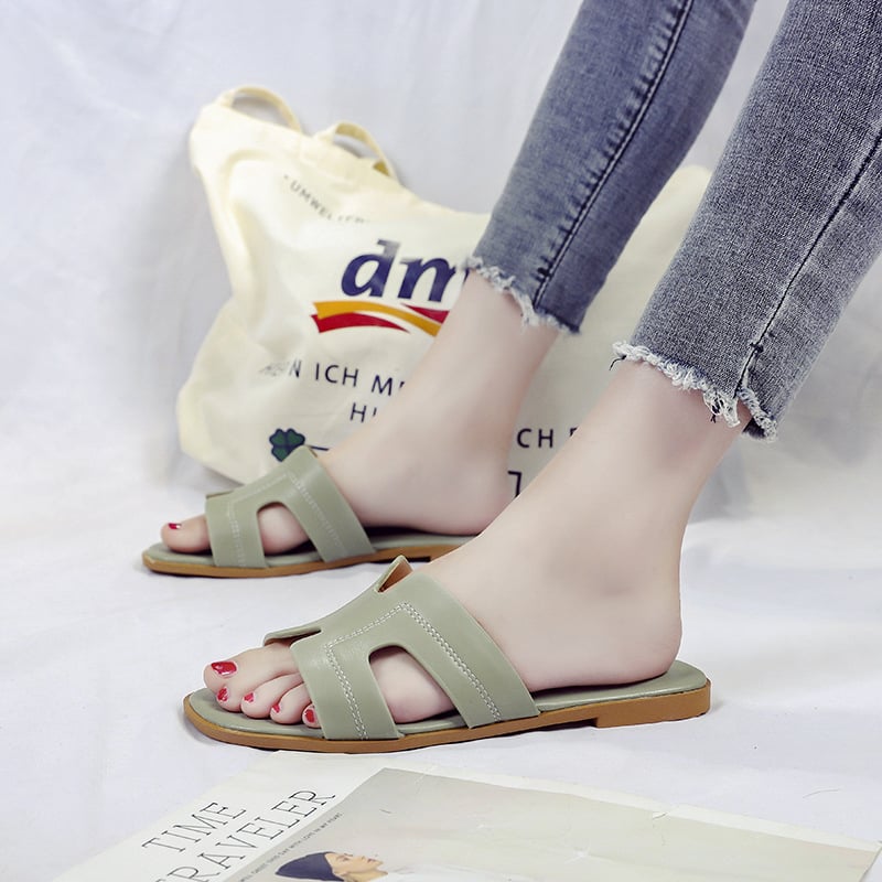 Moteriški slip-on sandalai su PU viršutine, PU įdėka ir gumine padas; lengvi, atsparūs dėvėjimui, neslidūs – Pavasaris–Vasaros 2023