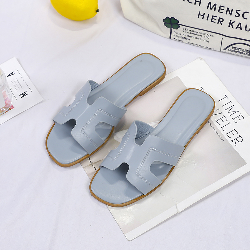 Moteriški slip-on sandalai su PU viršutine, PU įdėka ir gumine padas; lengvi, atsparūs dėvėjimui, neslidūs – Pavasaris–Vasaros 2023