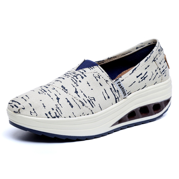 Naiste kanvasjalanõud, triibuline muster, puuvillane vooder, kiil-kand, liikumise stiil