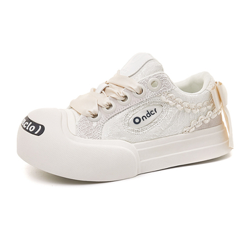 Unisex lõuendist jalanõud karikatuurimustriga, madal varvas, ees sõlmed, paks tald, libisemiskindel, kevad 2024