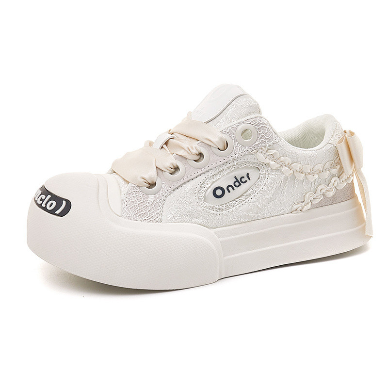 Unisex lõuendist jalanõud karikatuurimustriga, madal varvas, ees sõlmed, paks tald, libisemiskindel, kevad 2024