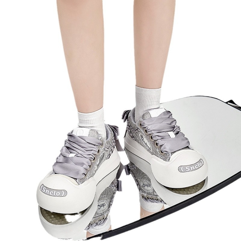 Unisex lõuendist jalanõud karikatuurimustriga, madal varvas, ees sõlmed, paks tald, libisemiskindel, kevad 2024