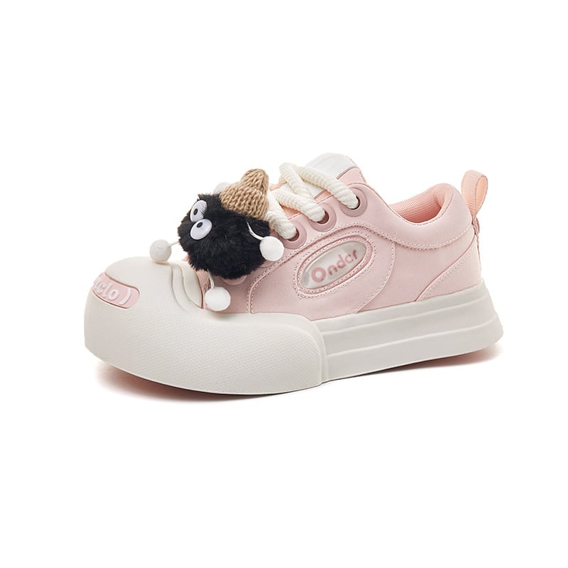 Unisex lõuendist jalanõud karikatuurimustriga, madal varvas, ees sõlmed, paks tald, libisemiskindel, kevad 2024