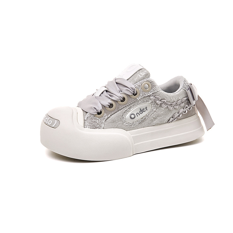 Unisex lõuendist jalanõud karikatuurimustriga, madal varvas, ees sõlmed, paks tald, libisemiskindel, kevad 2024